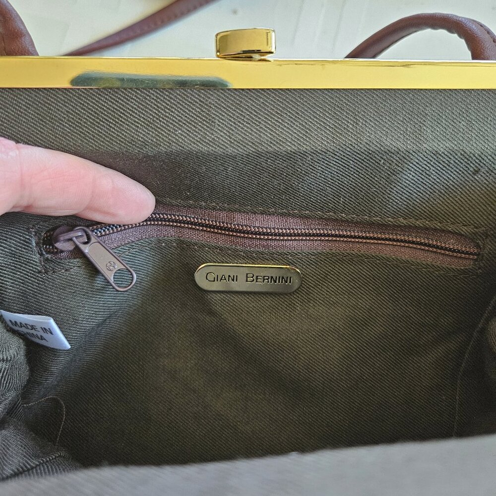 Gianni Bernini cross body bag, brown leather - Picture 3 of 9